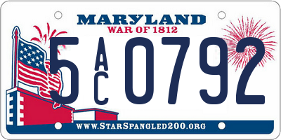MD license plate 5AC0792