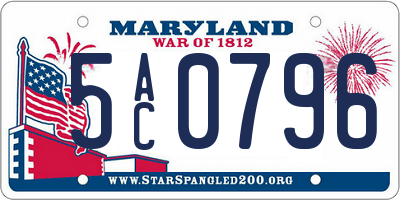 MD license plate 5AC0796