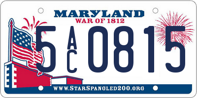 MD license plate 5AC0815