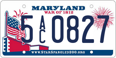 MD license plate 5AC0827