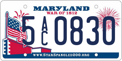 MD license plate 5AC0830