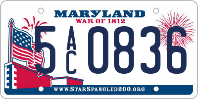 MD license plate 5AC0836