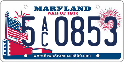 MD license plate 5AC0853