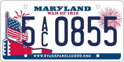 MD license plate 5AC0855