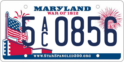 MD license plate 5AC0856