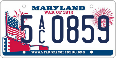 MD license plate 5AC0859