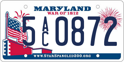 MD license plate 5AC0872