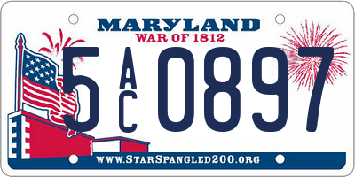 MD license plate 5AC0897