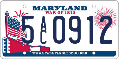 MD license plate 5AC0912