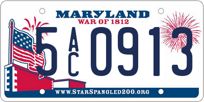 MD license plate 5AC0913