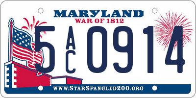 MD license plate 5AC0914