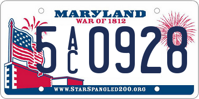 MD license plate 5AC0928