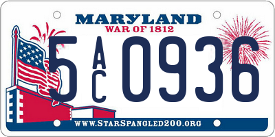 MD license plate 5AC0936
