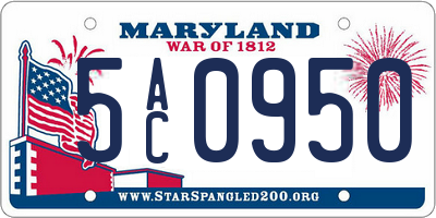 MD license plate 5AC0950