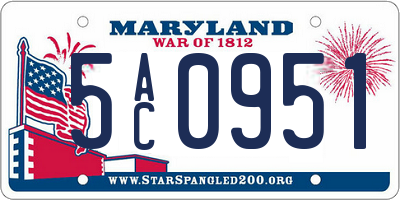 MD license plate 5AC0951