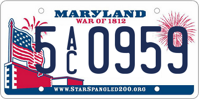 MD license plate 5AC0959