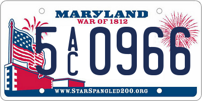 MD license plate 5AC0966