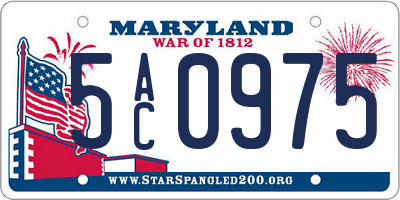 MD license plate 5AC0975
