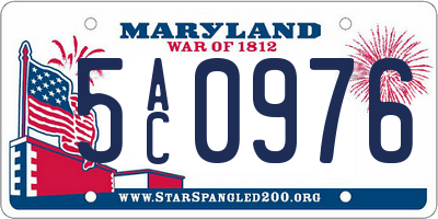 MD license plate 5AC0976