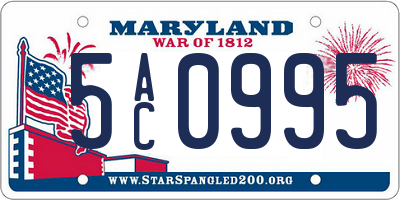 MD license plate 5AC0995