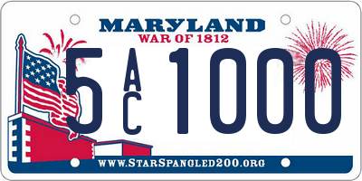 MD license plate 5AC1000