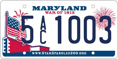 MD license plate 5AC1003