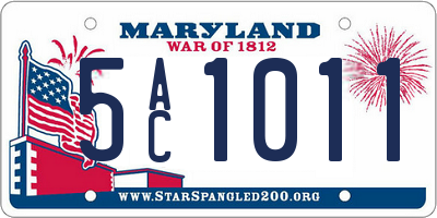 MD license plate 5AC1011