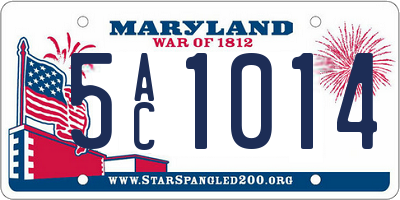 MD license plate 5AC1014