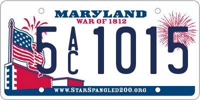 MD license plate 5AC1015