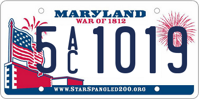 MD license plate 5AC1019