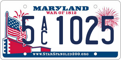 MD license plate 5AC1025