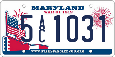 MD license plate 5AC1031