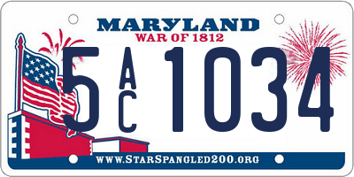 MD license plate 5AC1034