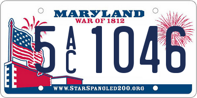 MD license plate 5AC1046