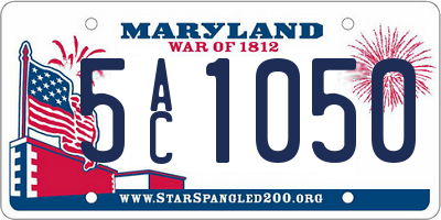 MD license plate 5AC1050