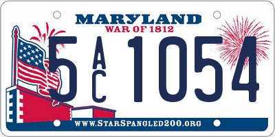 MD license plate 5AC1054
