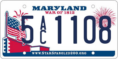 MD license plate 5AC1108
