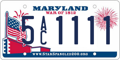 MD license plate 5AC1111