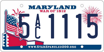 MD license plate 5AC1115