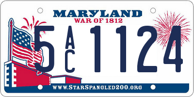 MD license plate 5AC1124