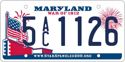MD license plate 5AC1126