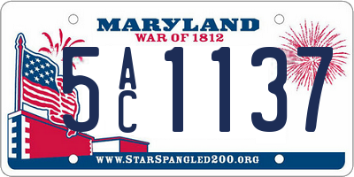 MD license plate 5AC1137