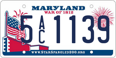 MD license plate 5AC1139