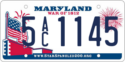 MD license plate 5AC1145