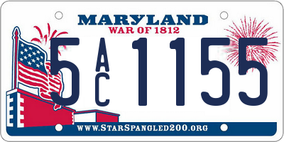 MD license plate 5AC1155