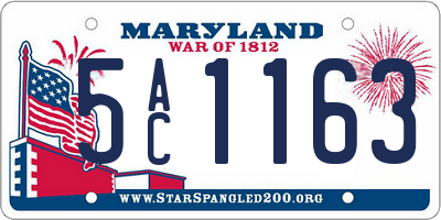 MD license plate 5AC1163