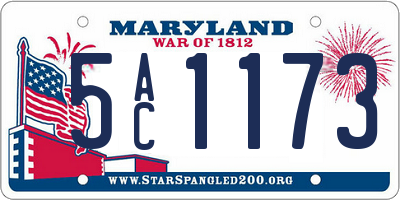 MD license plate 5AC1173