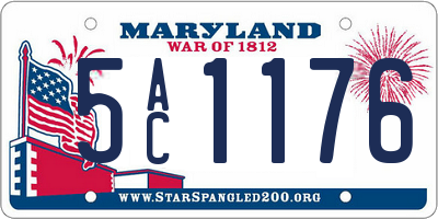 MD license plate 5AC1176