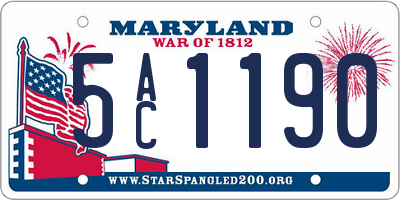 MD license plate 5AC1190