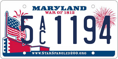 MD license plate 5AC1194